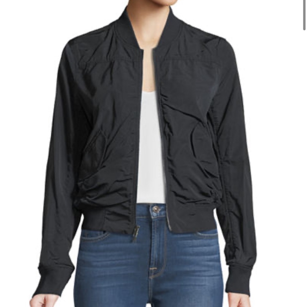 Vince Washed Shrunken Bomber Jacket Navy S